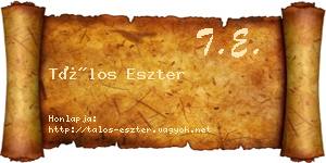 Tálos Eszter névjegykártya