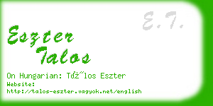 eszter talos business card